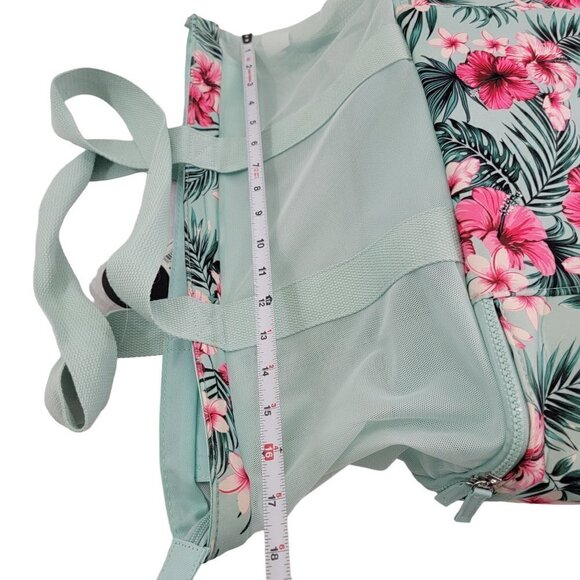 Tropical Print Beach Tote Bag with Zip Bottom - Picture 10 of 15